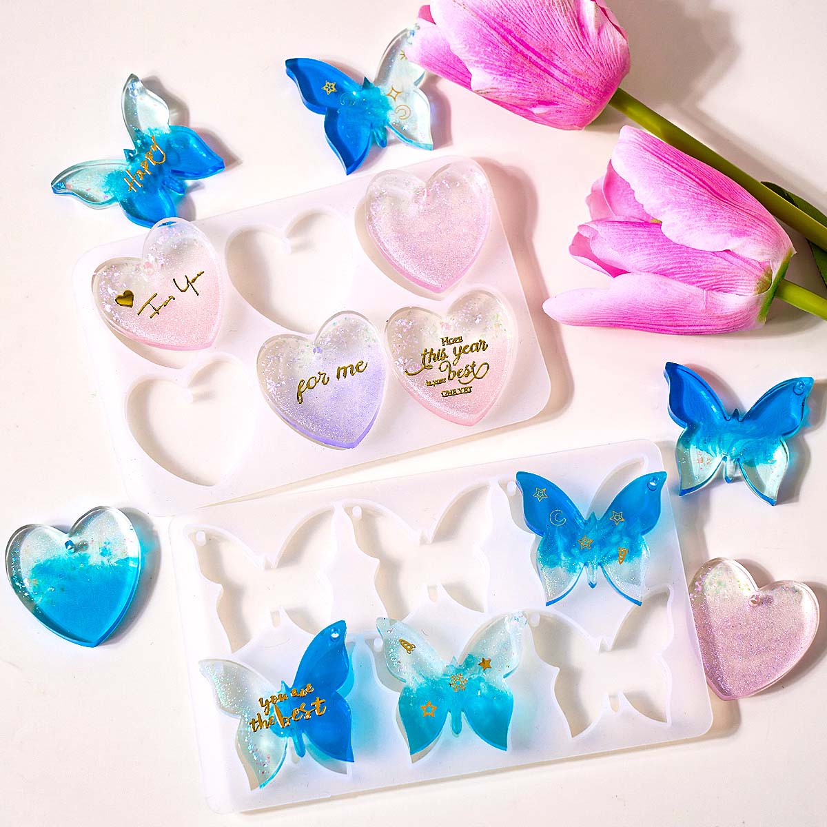Model Kit Resin - Six-hole with Holes Earring Silicone Mold