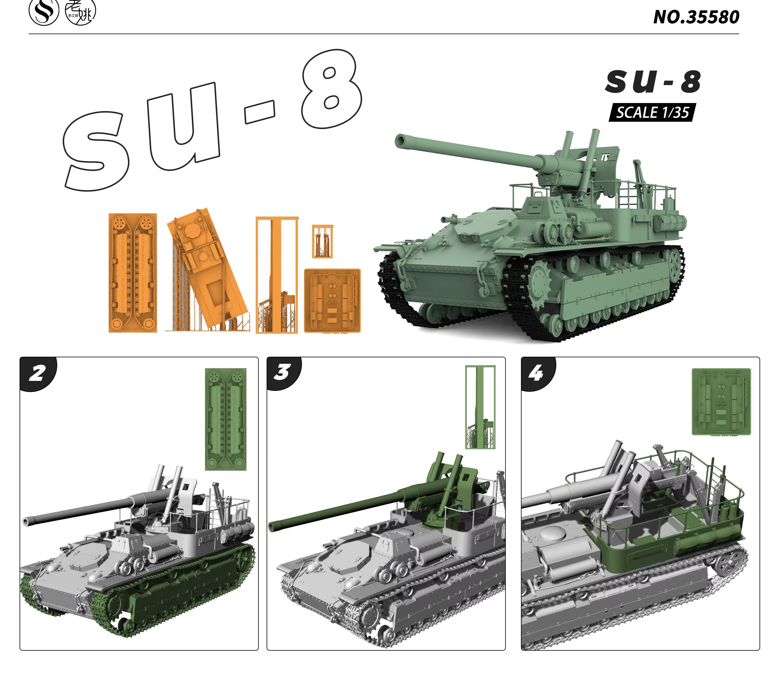 Model Kit Destroyer - Soviet SU-8 Tank Destroyer MRY-SFW SS580