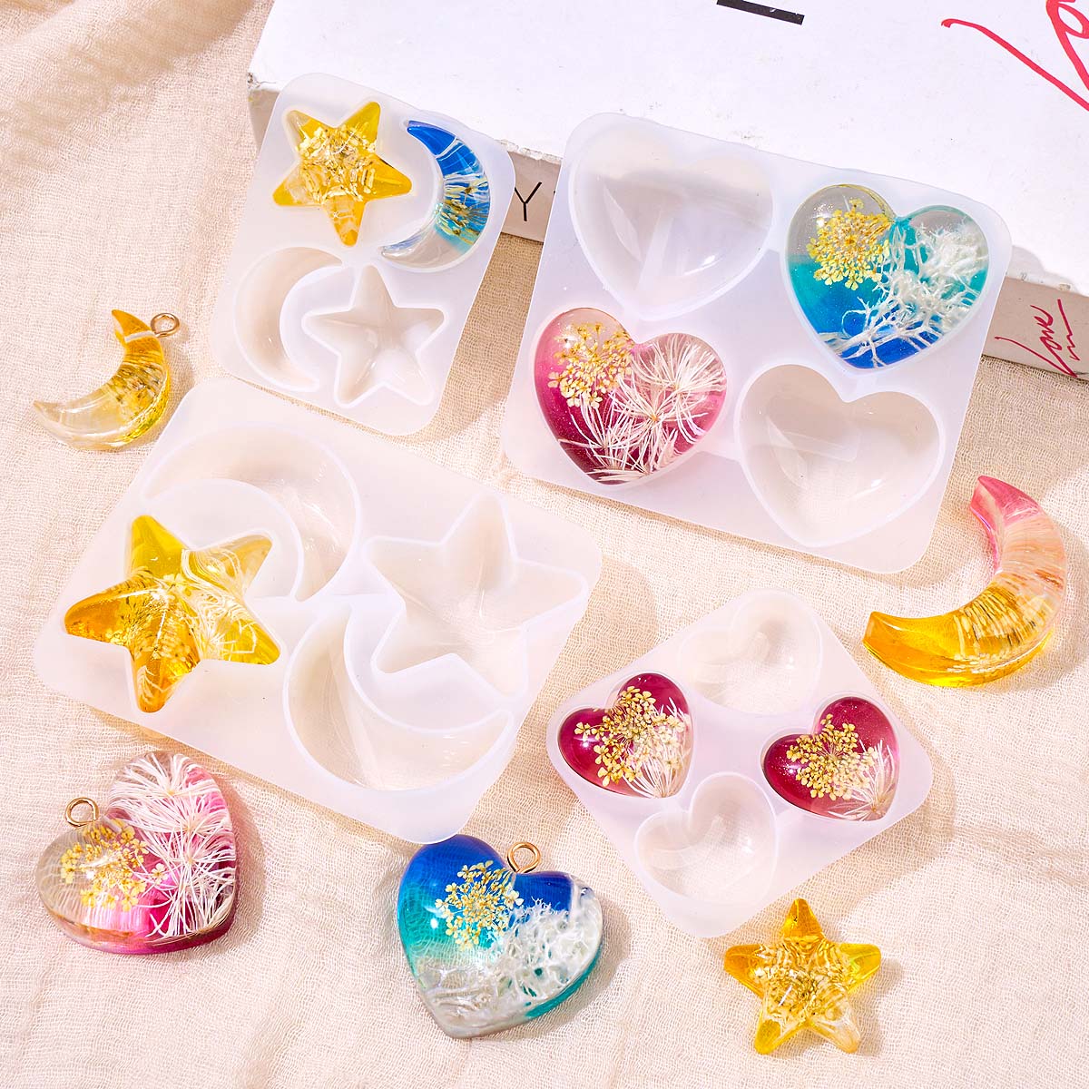 Heart Star Moon Pendant Silico - Model Kit Resin review and price